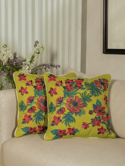 Embroidered Wildflowers Quilted Sofa Cover NCU0LDH744