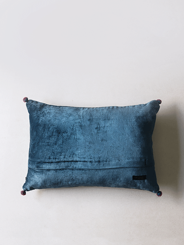 Hollyhocks Cushion Cover (Blue)