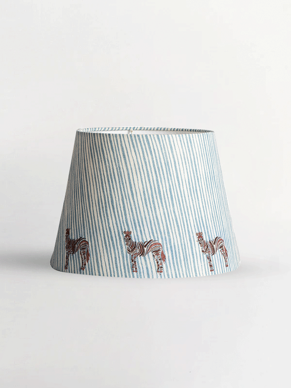 Portobello Lampshade-Royal Zebra-Blue