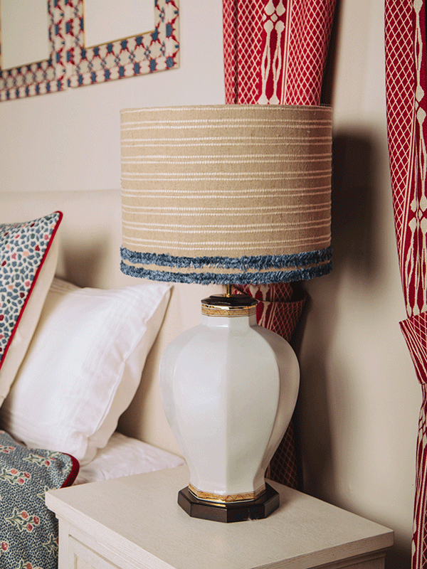 Mayfair Lampshade-Frayed-Blue