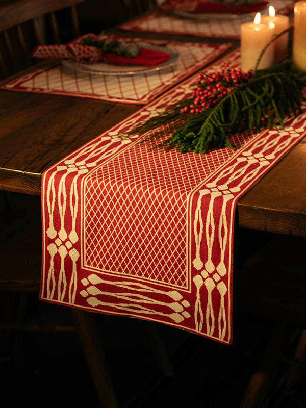 Candy Cane Table Runner-Red