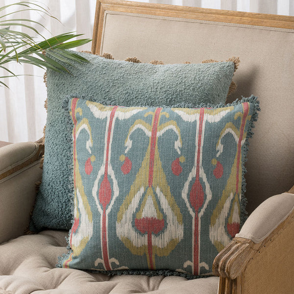 Blue hotsell ikat cushion