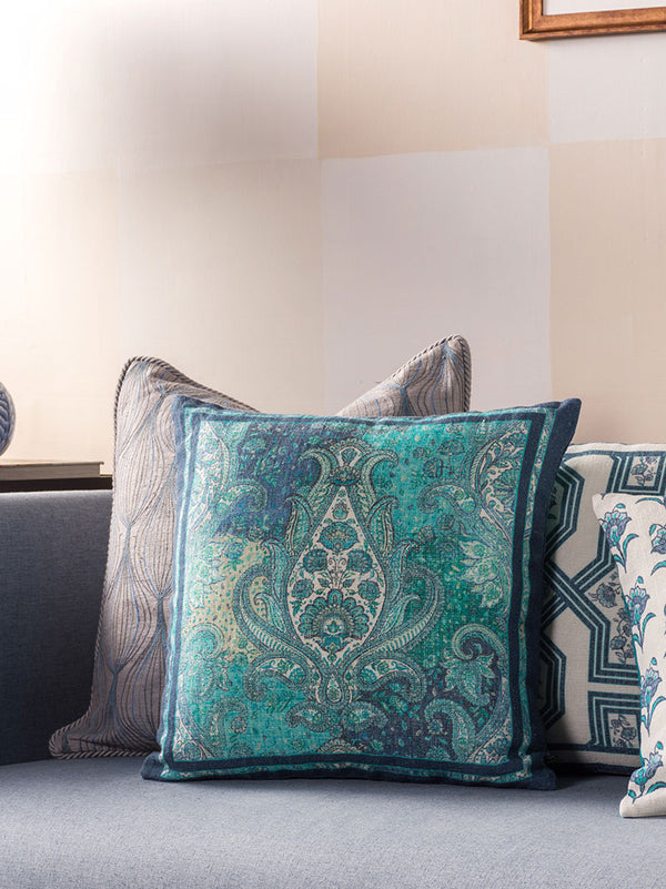 Paisley Manor Cushion Cover (Blue)