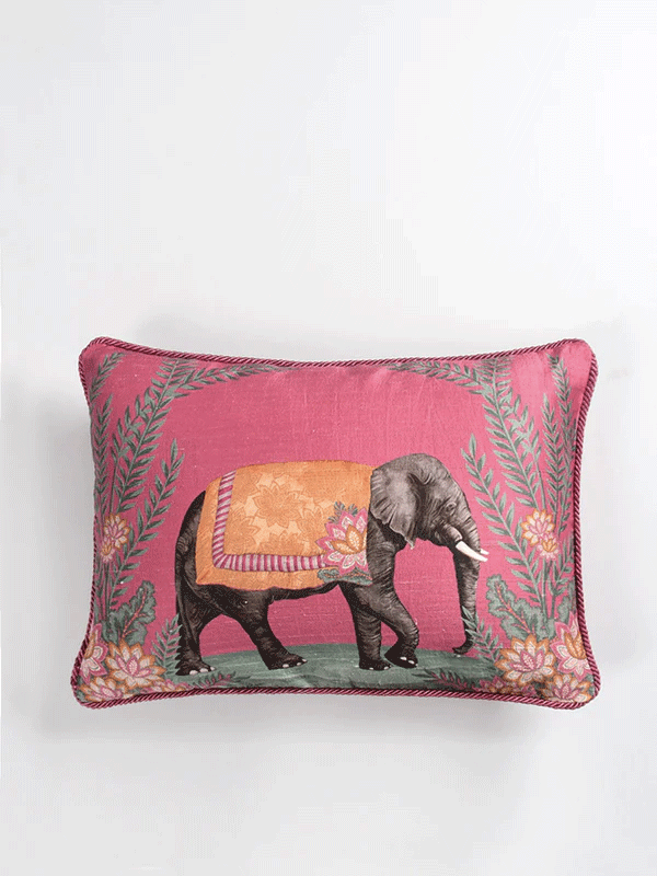 Haathi Cushion Cover (Pink-R)