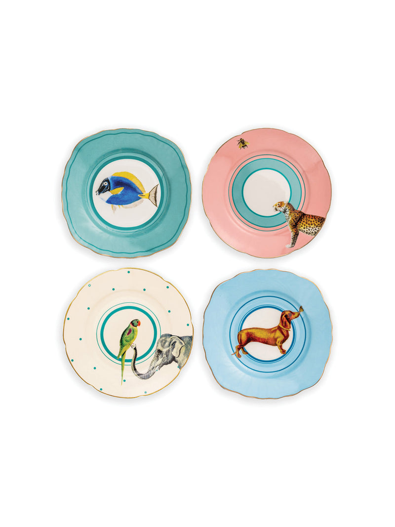 YE Pretty Pastel Animal Tea Plates (Set of 4)