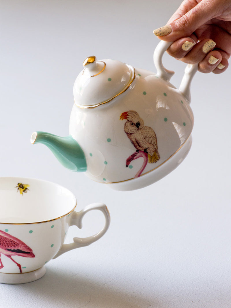 YE Parrot and Flamingo Tea For One Set