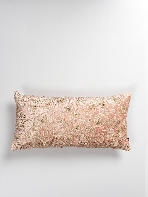 Rose Bouquet Embellished Cushion Cover