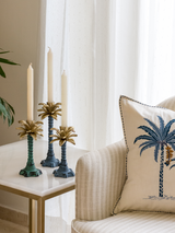 Coconut Palm Candle Holder- Green (M)