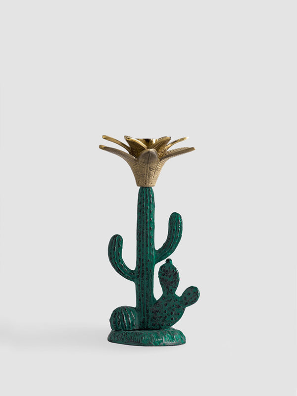Cactus Candle Stand- Green