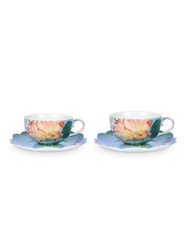 Royal Floral Cups and Saucers (Set of 2)